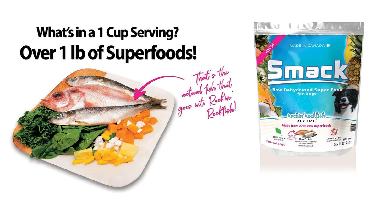 SMACK Rockin Rockfish dehydrated dog food