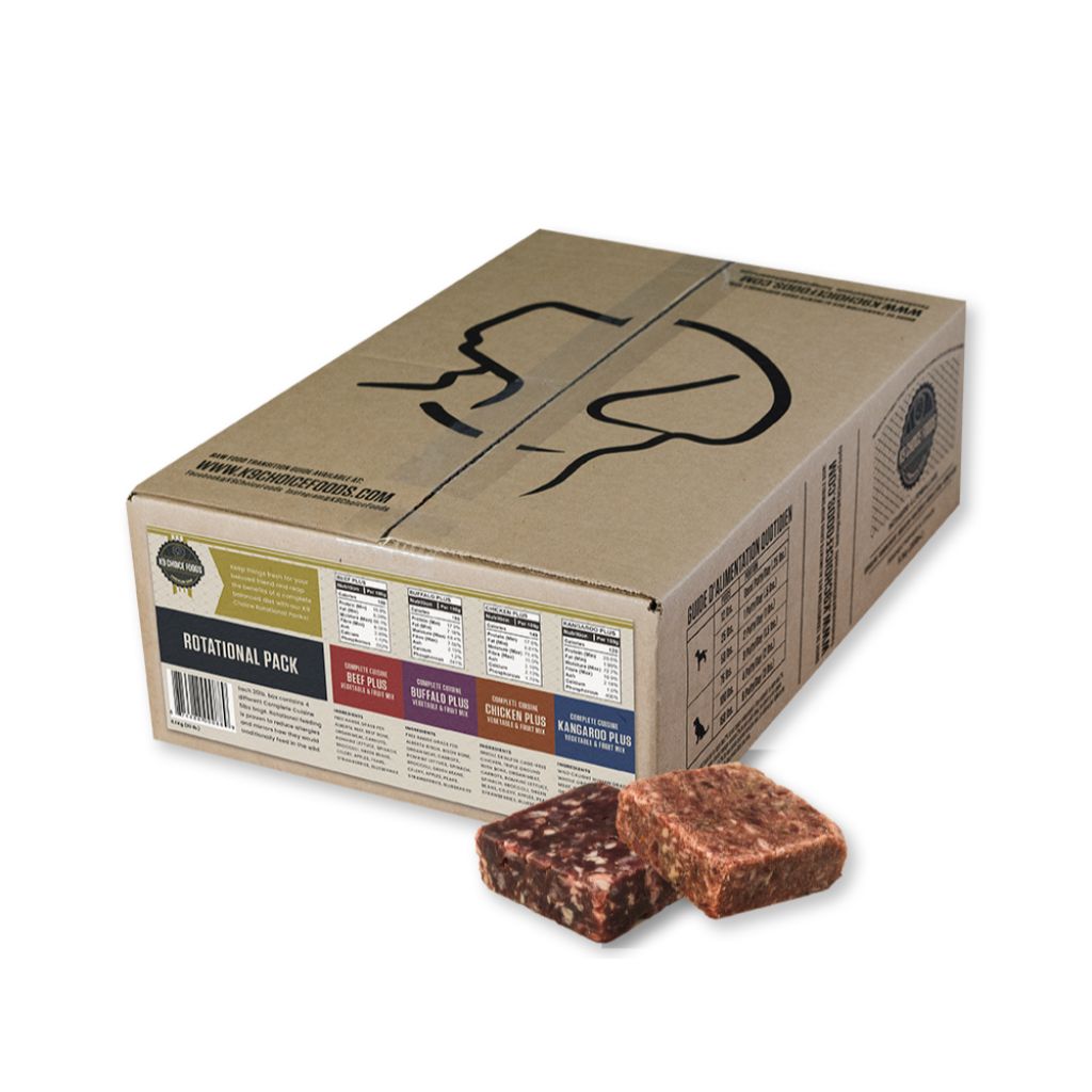 K9 Choice Rotation Pack Beef/Chicken/Buffalo/ Rabbit or Kangaroo 20LB
