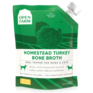 Open Farm Dog/Cat Bone Broth Topper Homestead Turkey 12 oz