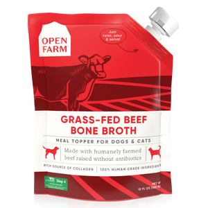 Open Farm Dog/Cat Bone Broth Topper Grass-Fed Beef 12 oz