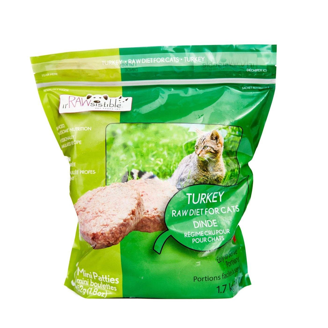 Irrawsistible Bone-In Turkey Mini Patties for Cats